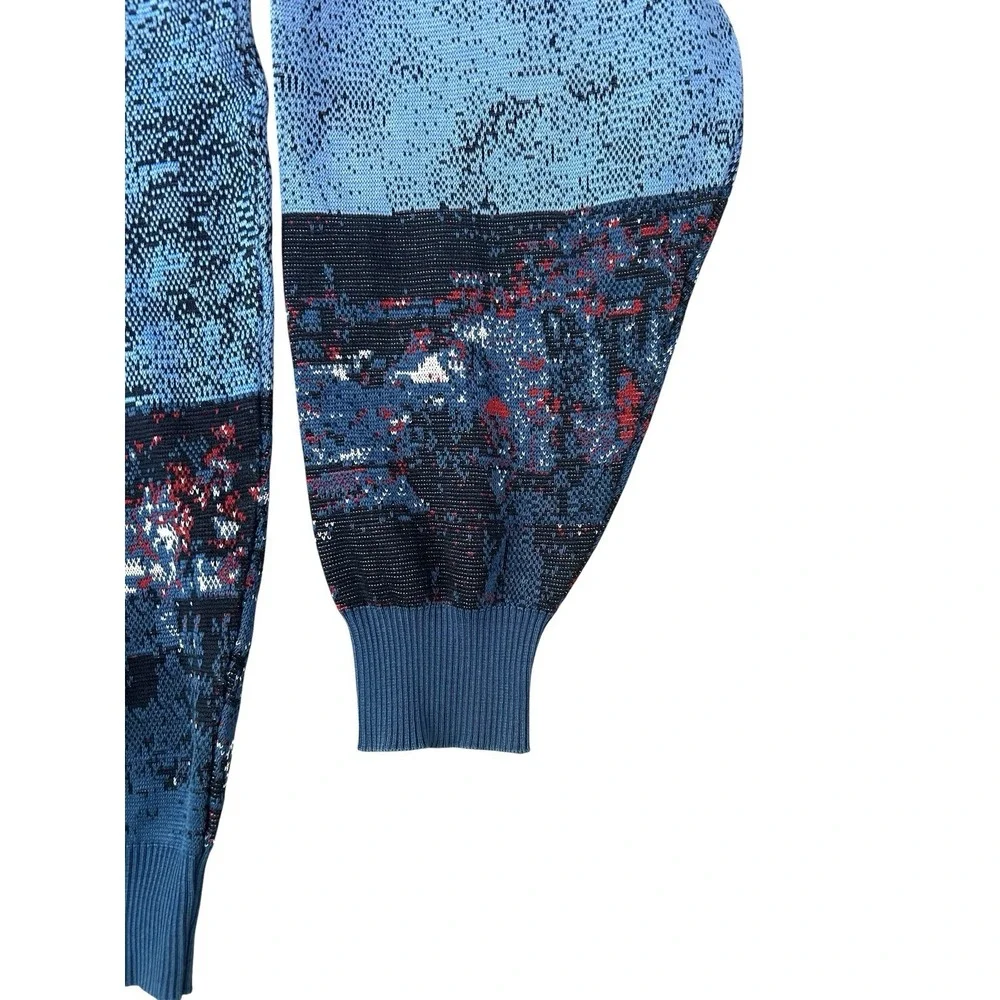 Vintage St. Croix Knits Sweater Men's XL Blue Sailboat Clouds Nautical Jacquard